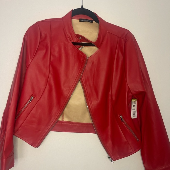 Red leather jacket - Picture 3 of 4